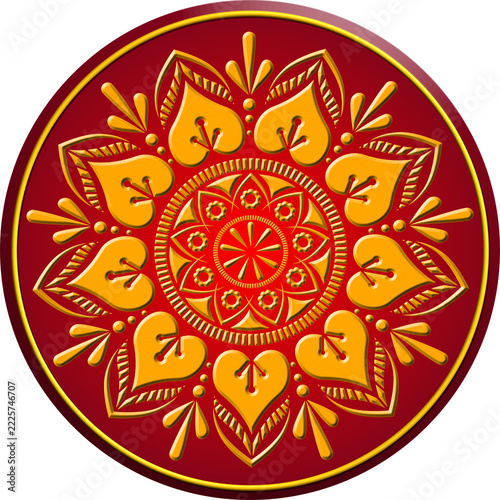 om symbol on a yellow background