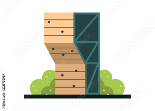 Climbing wall tower. Simple flat illustration.
