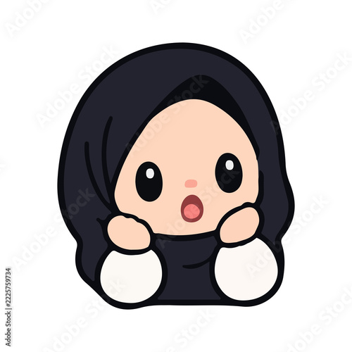 Cute animated vector design element of a girl