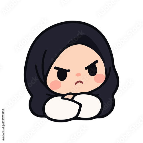 Cute animated vector design element of a girl
