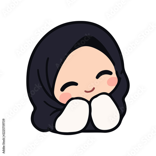 Cute animated vector design element of a girl