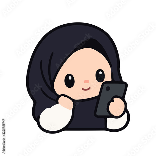 Cute animated vector design element of a girl