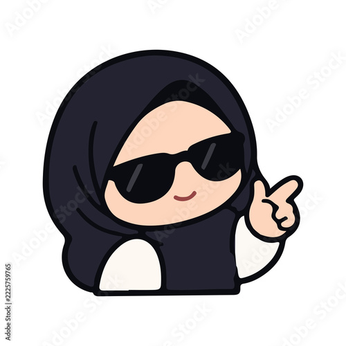 Cute animated vector design element of a girl