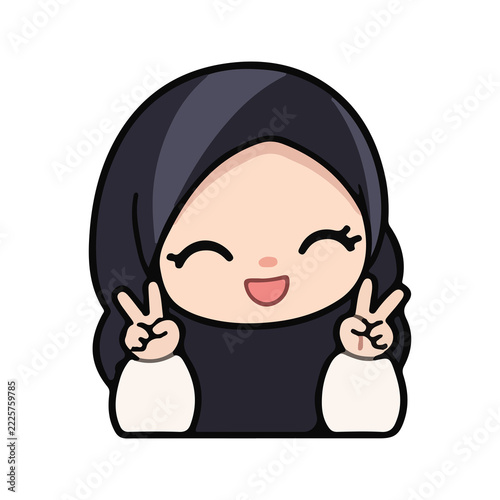 Cute animated vector design element of a girl