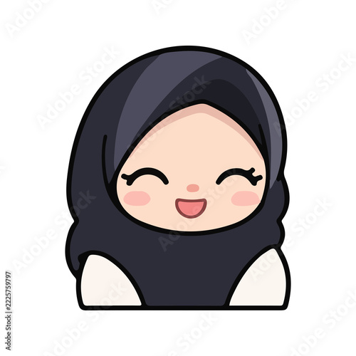 Cute animated vector design element of a girl