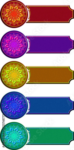 set of colorful banners with pattern