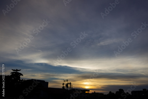 beautiful sky and clouds	at sunset