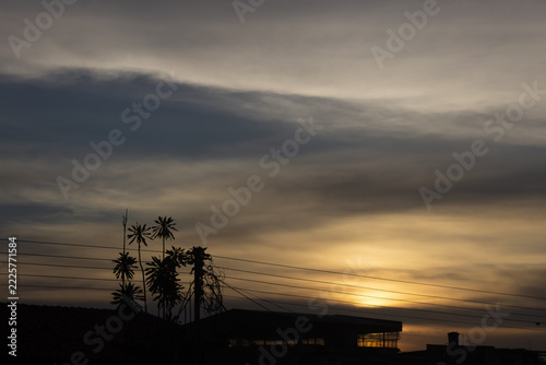 beautiful sky and clouds	at sunset