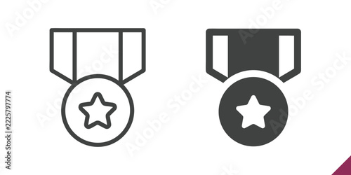 Medal Icon. Line and glyph solid icon