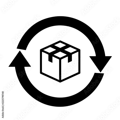Logistics return box arrow cycle vector illustration
