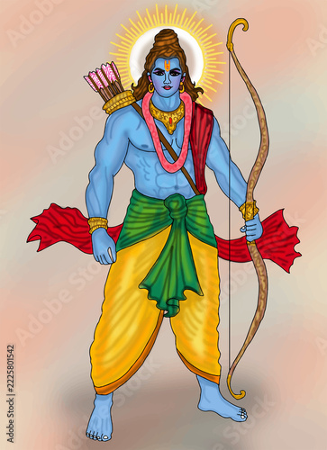 hand drawn digital art of lord ram
