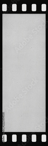 Vertical blank film strip frame with textured white center and black borders