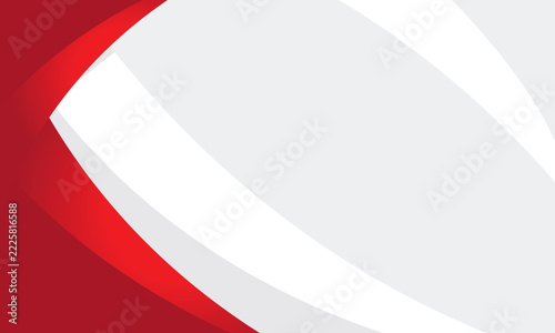 Clean White Abstract Frame with Red and Light Gray Curved Edges