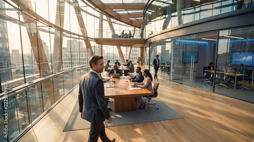 Modern Corporate Office with Diverse Business Team