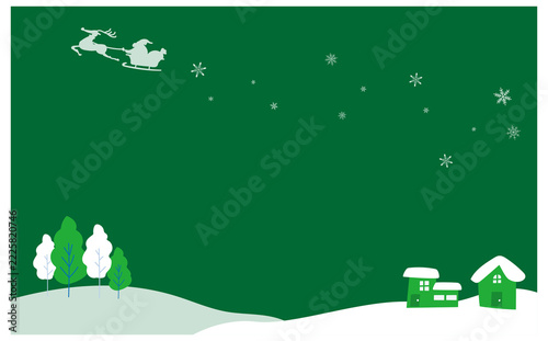 サンタのクリスマス背景フレーム素材