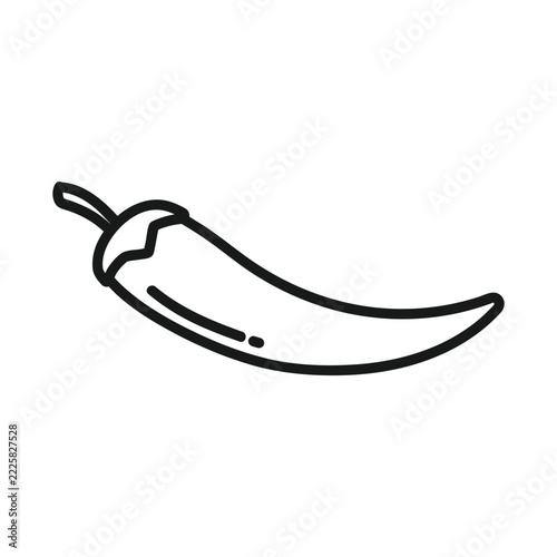 Outline chili pepper icon.