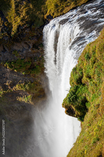 skogafoss waterfall view from the top
