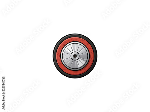 Track and field discus red wood silver plate vector illustration