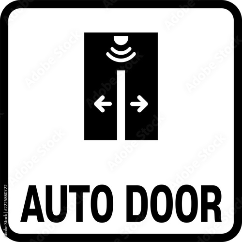 Automatic Door Sensor Entrance Sign Icon Vector Illustration