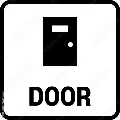 Door Entrance Way Sign Icon Vector Illustration