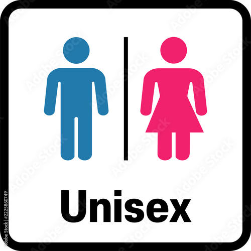 Unisex Restroom Gender Neutral Sign Icon Vector Illustration