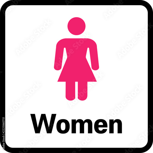 Womens Restroom Female Toilet Sign Icon Vector Illustration