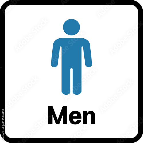 Men Restroom Male Toilet Sign Icon Vector Illustration