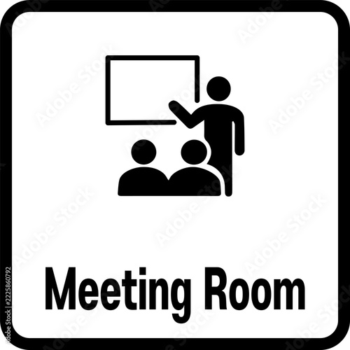 Meeting Room Conference Sign Icon Vector Illustration