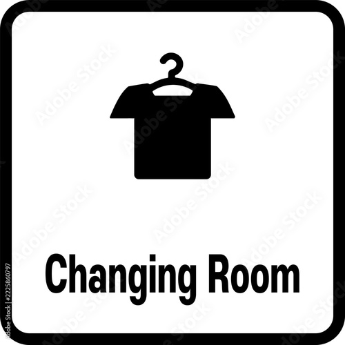 Changing Room Fitting Room Sign Icon Vector Illustration