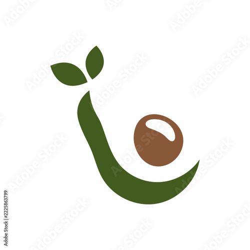 fresh avocado logo features vector illustrations whole half avocados