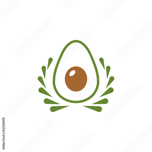 fresh avocado logo features vector illustrations whole half avocados