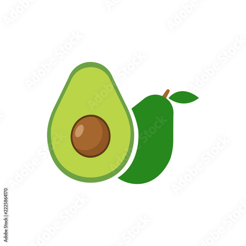 fresh avocado logo features vector illustrations whole half avocados