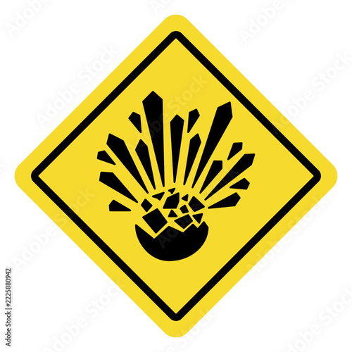 Explosion Hazard Warning Sign Symbol.