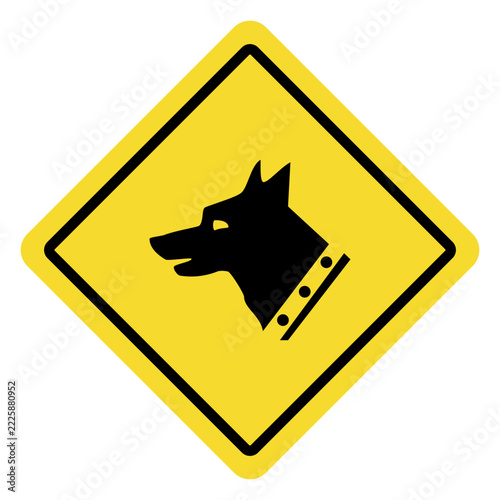 Beware of Dog Warning Sign Graphic.