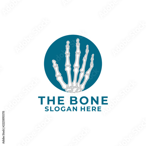 Blue Skeletal Hand Circle Logo