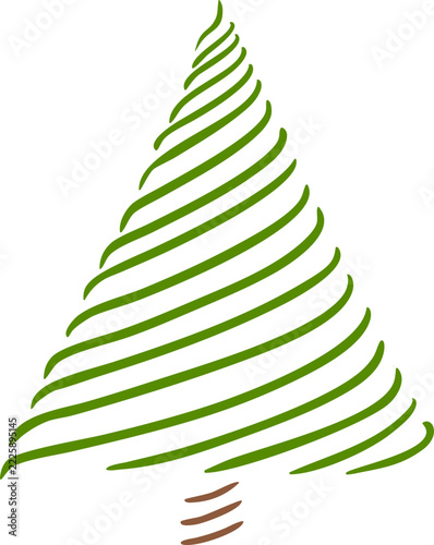 Christmas tree hand drawn illustrations. transparent background