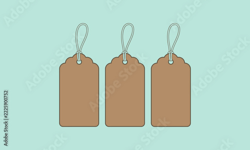 Sale tag design blank price labels hanging paper cards and retail