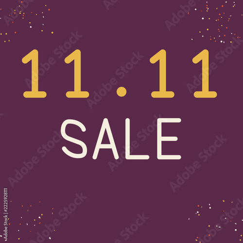 11.11 Sale Square Design for Social Media Posts for online shopping promotion discount advertising and social media posts