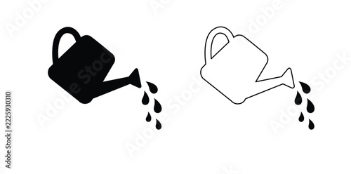 Watering can pouring liquid Icon, Watering can pouring liquid Vector Illustration