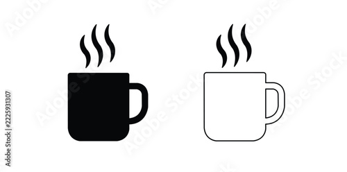 Winter hot chocolate mug Icon, Winter hot chocolate mug Vector Illustration