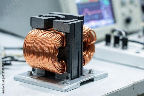 Copper Coil Transformer Component in Electronics Testing Environment