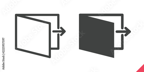 Exit Icon. Line and glyph solid icon
