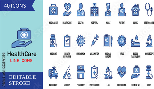 Comprehensive Medical and Healthcare Vector Icon Collection