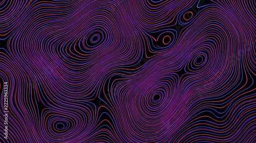 Abstract Purple Swirls and Lines Background.