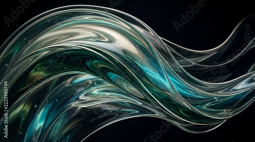 Dynamic Abstract Flowing Light Waves on Dark Background.