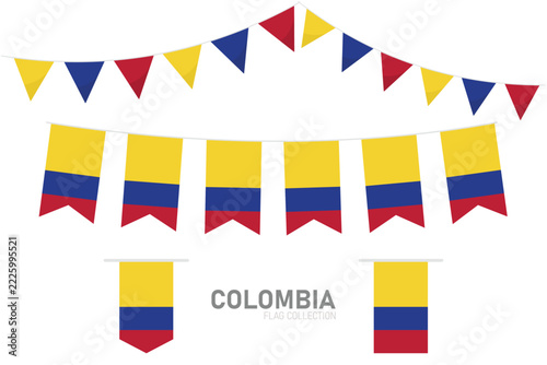 Colombia national flag collection, Flag garlands festive bunting triangle banners and hanging flag
