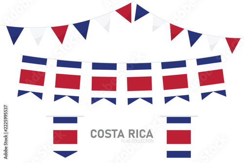Costa Rica flag bunting banner and garland collection for national day decoration