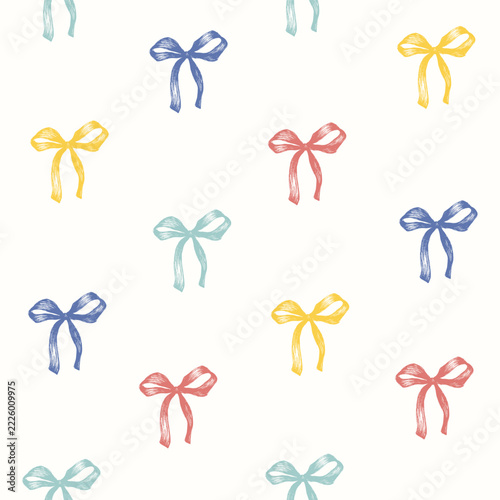 Seamless aesthetic pattern with color bows