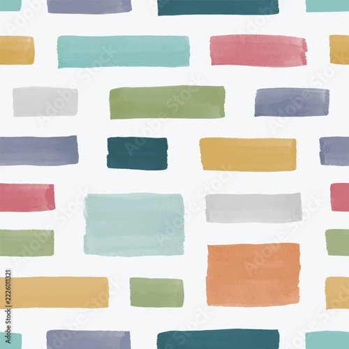 Seamless pattern with watercolor brush strokes