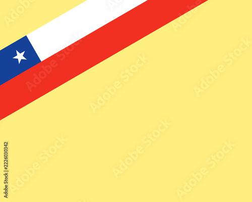 Corner ribbon flag of Chile for a top left area of a page.